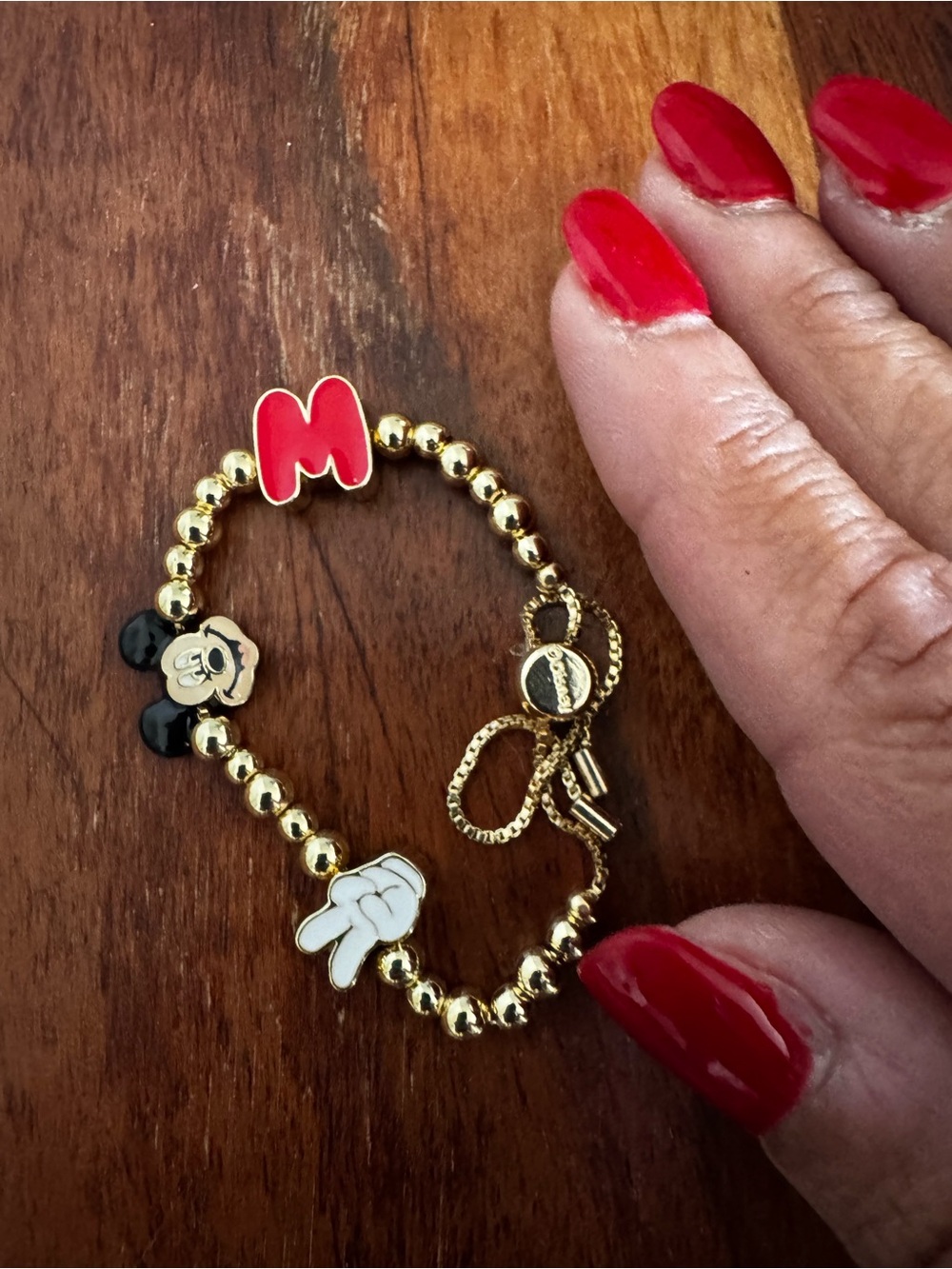 Baublebar Mickey Gold Bead Charm Bracelet